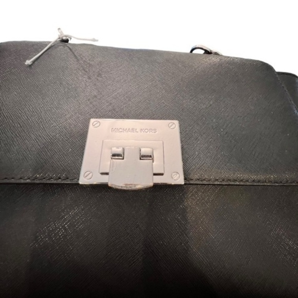 🎉SALE🎉 MICHAEL KORS Talia MK Satchel Black Saffiano Leather Top Handle Dustbag - Picture 6 of 12